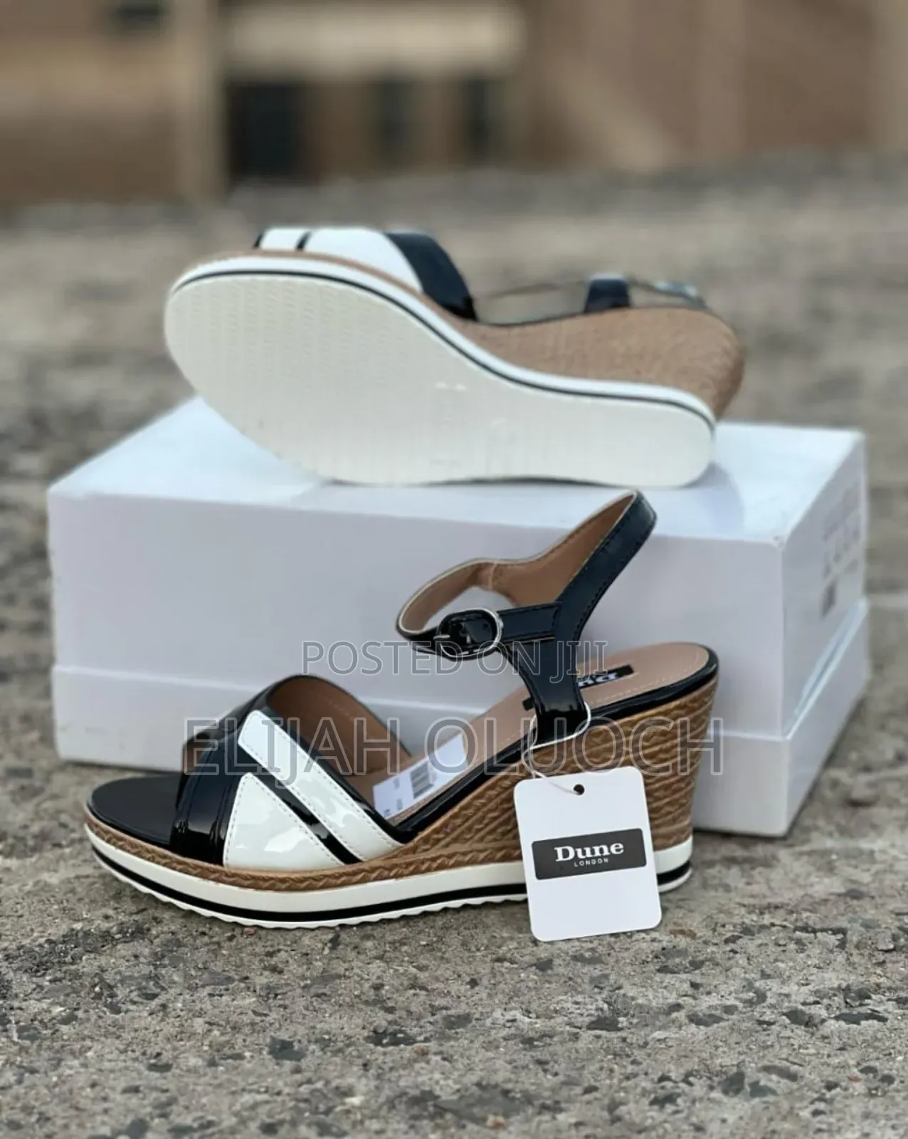 High Quality Wetlook Open Anklestrap WEDGE ( Dune)*