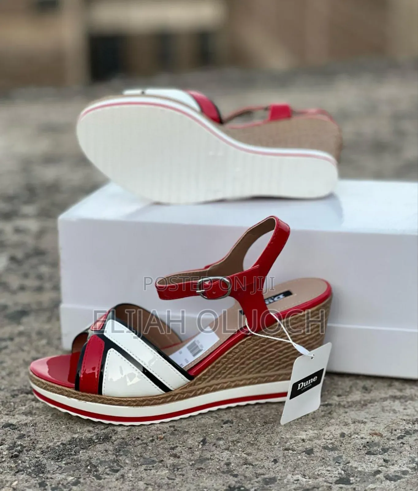 High Quality Wetlook Open Anklestrap WEDGE ( Dune)*