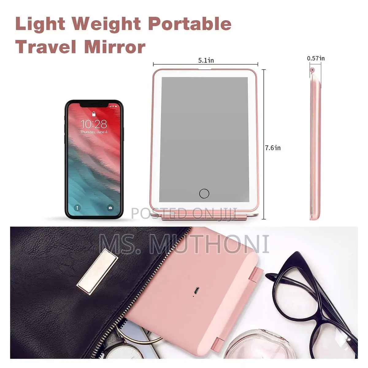 LED Rechargeable Travel Mirror