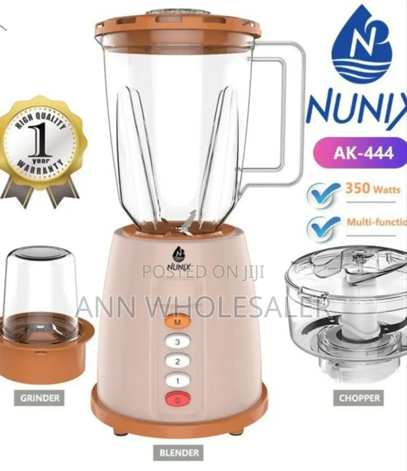 With Warranty Nunix Ak 444 3 IN 1 Blender