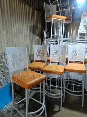 High Bar Chairs, Powder Coated Antique White ,