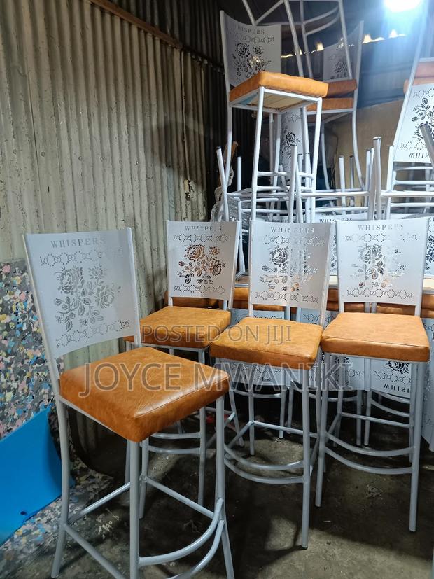 High Bar Chairs, Powder Coated Antique White , - thumbnail 2