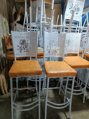 High Bar Chairs, Powder Coated Antique White ,