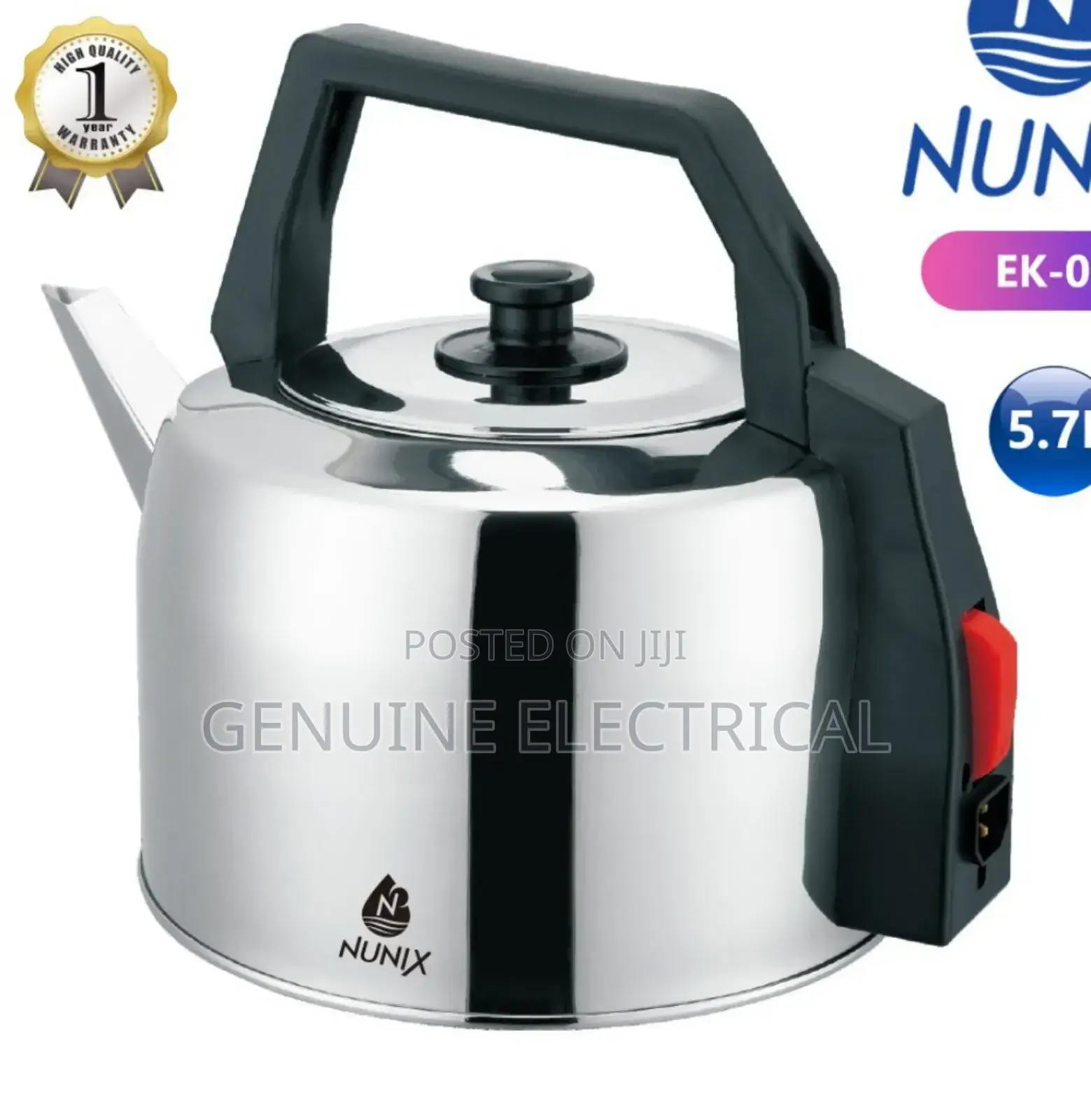 5.7 LTRS Nunix Electric Stainless Steel Kettle NL