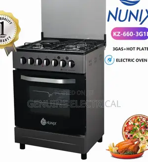 Nunix 60×60 3+1 Free Standing Cooker Plus Electric Oven N-E3
