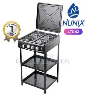Nunix 3 Gas +1electric Standing Cooker Plus Shelves NS3