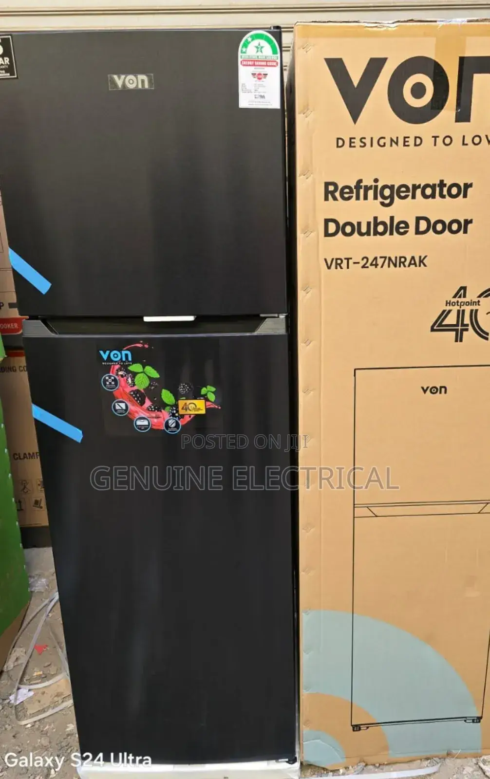 Von 247 LTRS Nofrost Double Door Refrigerator V247fd