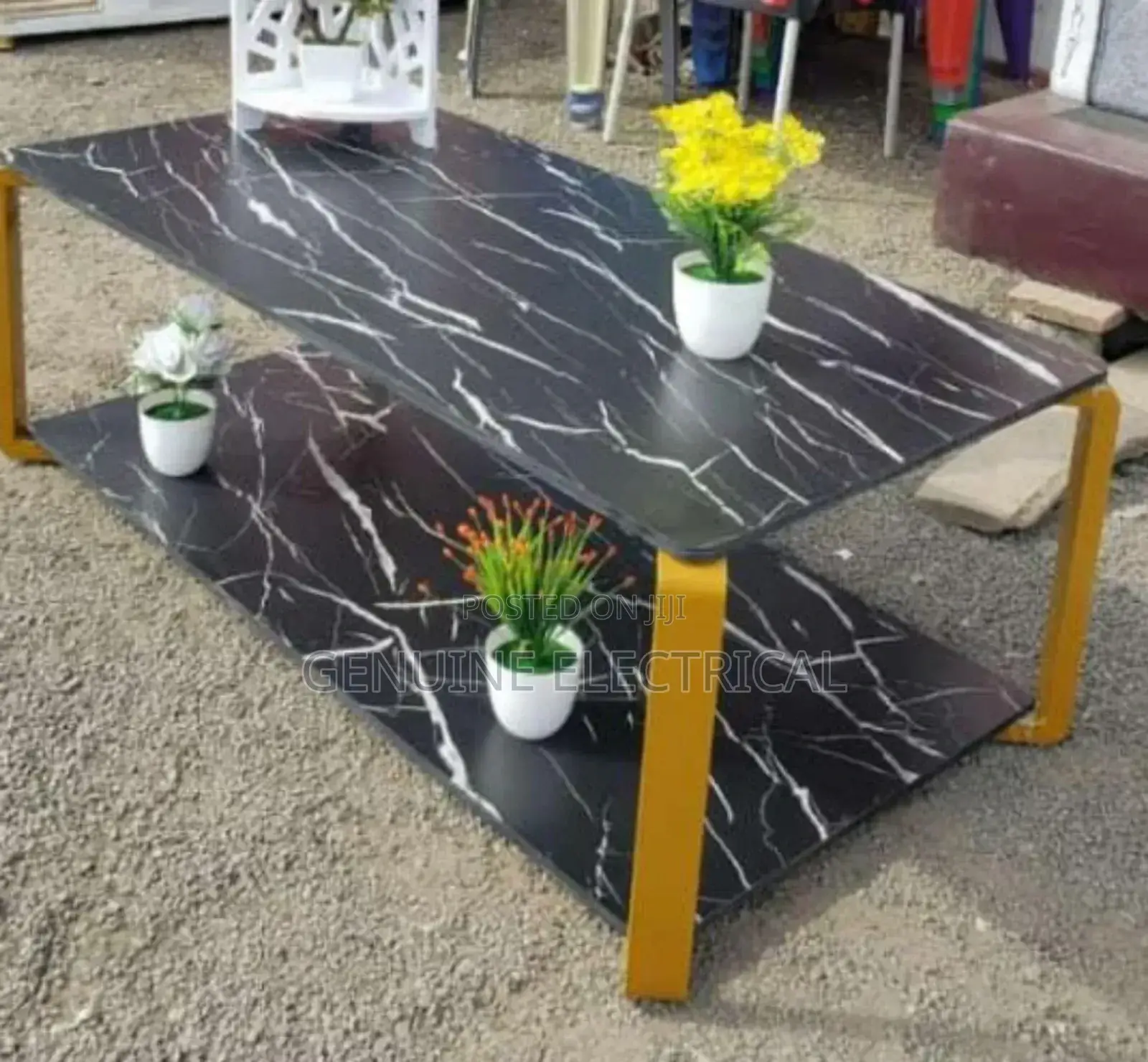 Black Executive Marble Effect Table BM4