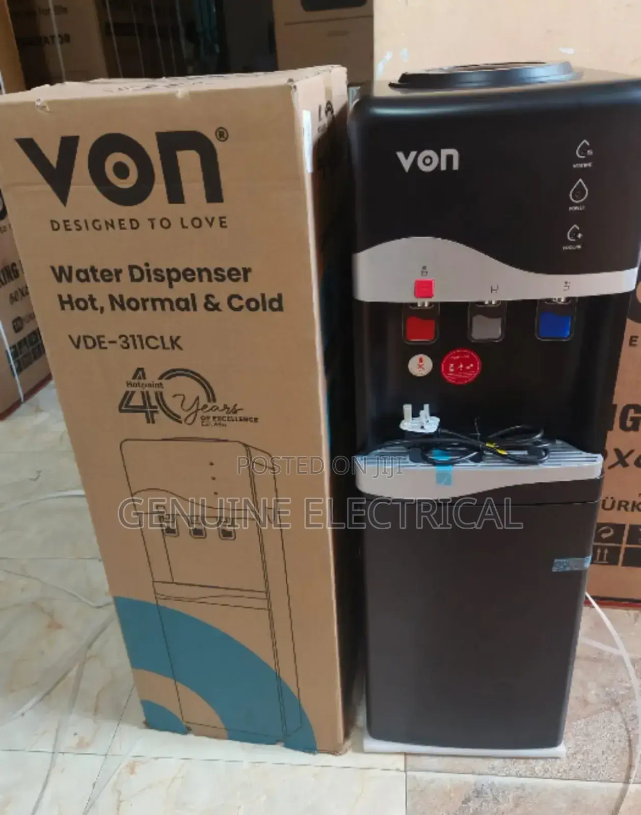 Von Hotpoint 3tap Water Dispenser Hot,Cold,Normal Hd