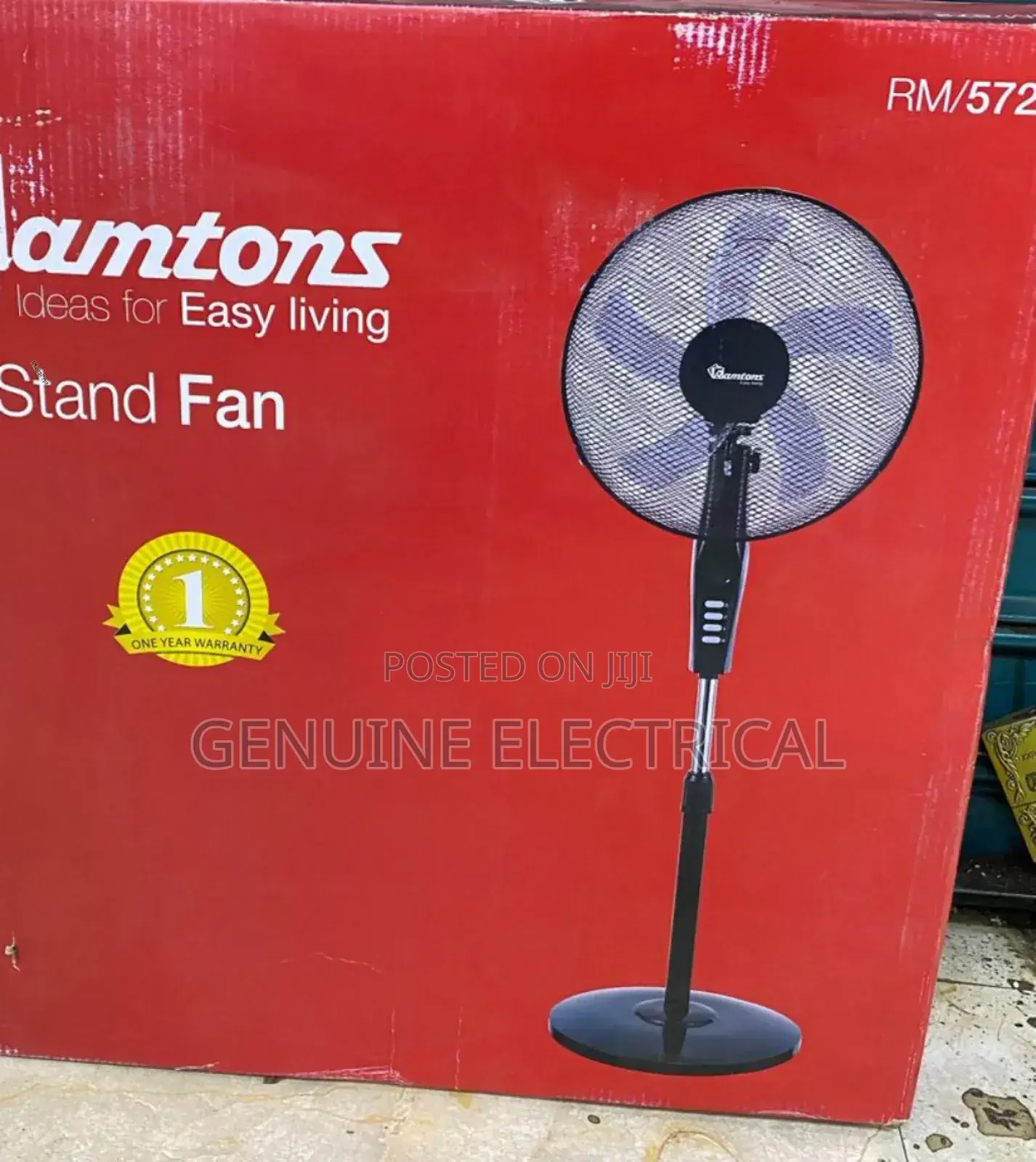 Ramtons Rm/572 - Black Standing Fan - 3 Speed Rf-3s