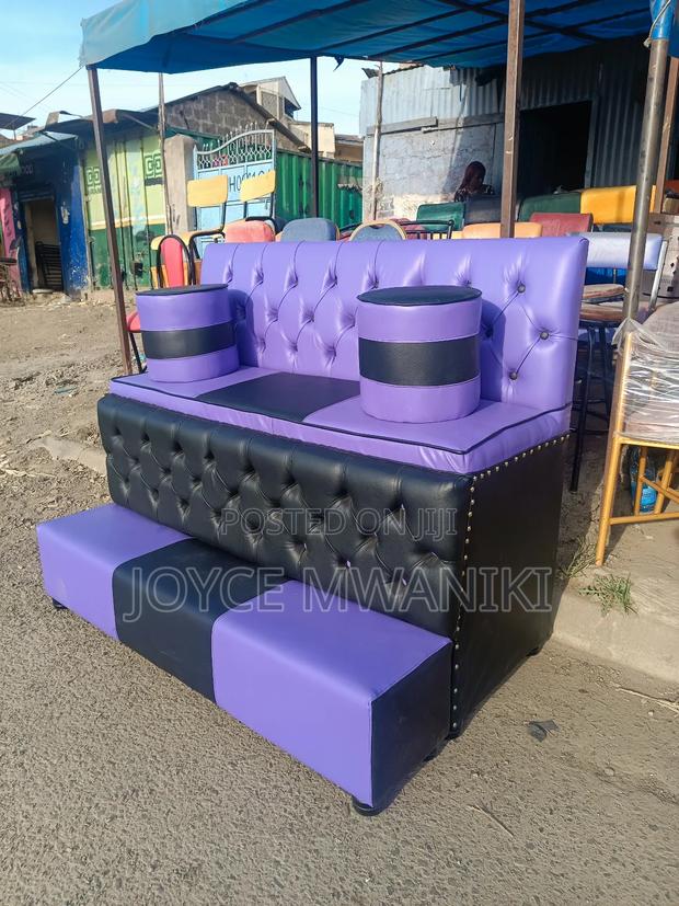 Pedicure Seat With Armrest, Black Purple, 3 Seater!. - thumbnail 2