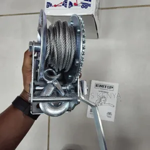 Hand Winch Emtop Steel Hand Crank Gear Ratchet Cable Puller