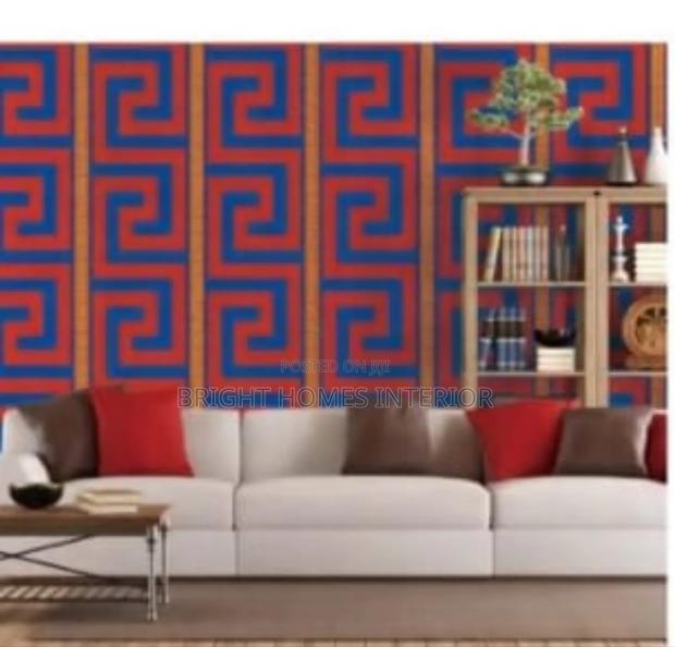 3D Wallpaper Available Red and Brown Shade
