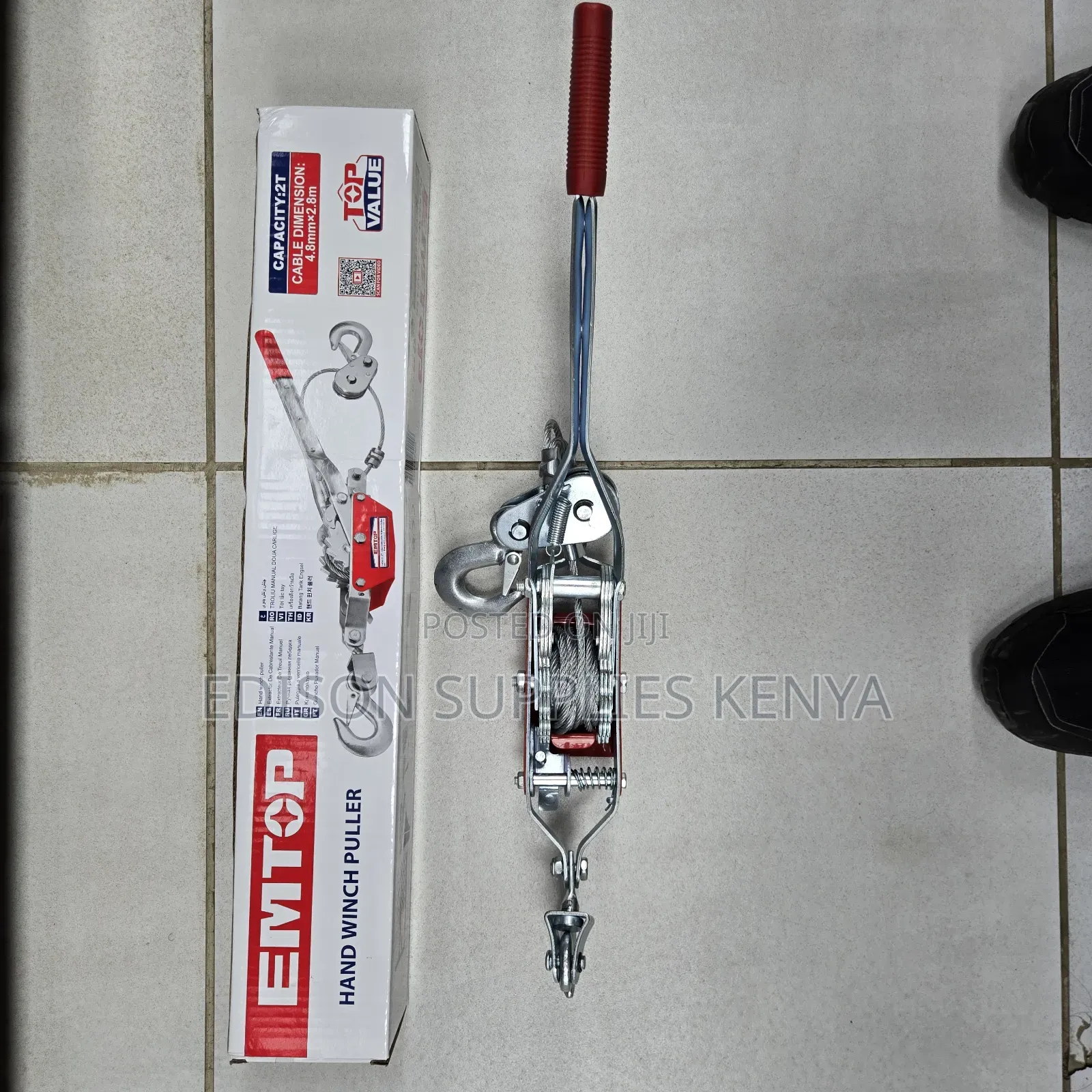 Hand Cable Puller Emtop 2 Ton Hand Winch Double Ratchets