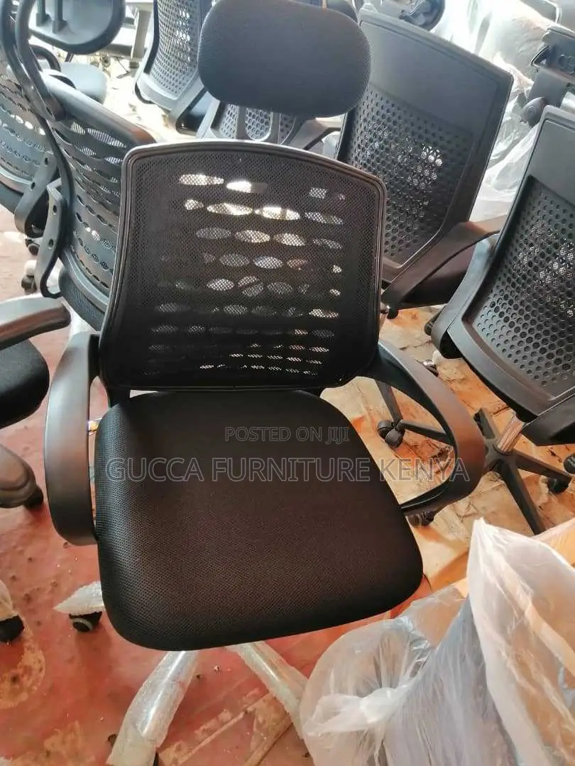 Office Chairs: Headrest Mesh Rolling Durable Fabric Seat