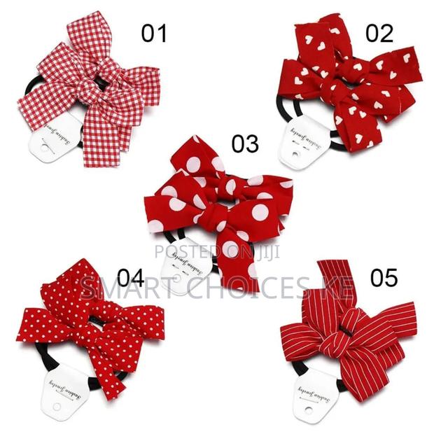 2pcs Baby Girls Fashion Bow Tie Rubber Bandelastic