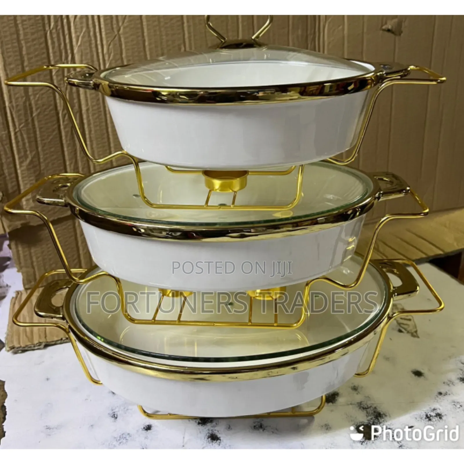 Oval White Ceramic Chaffing Dishes 3.5L , 2.5L and 1.8 L