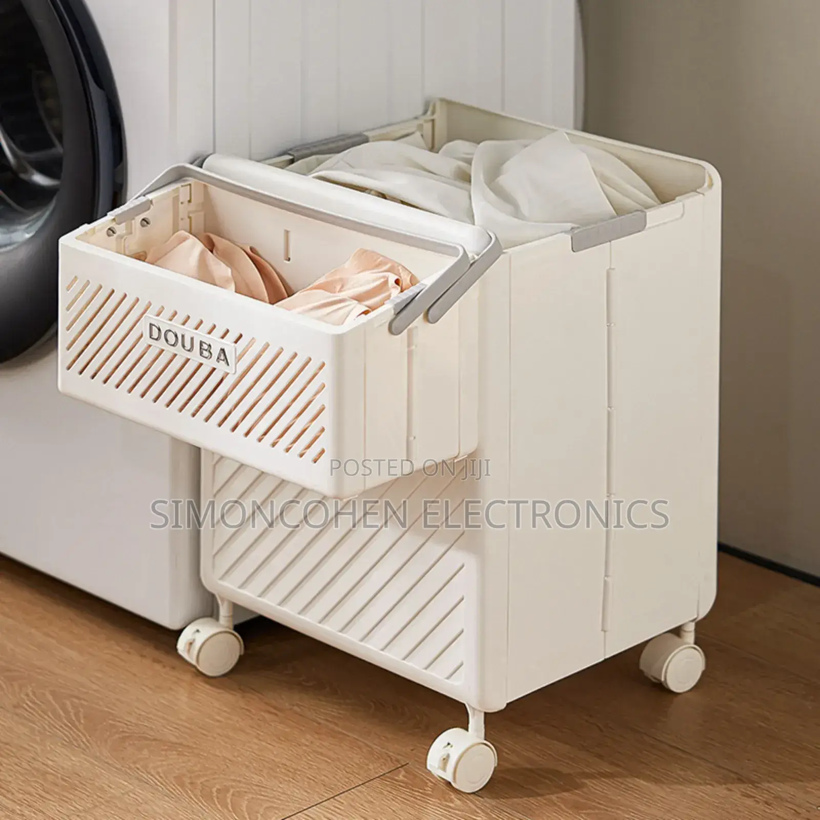 2pcs Foldable Laundry Hamper Basket With Wheels