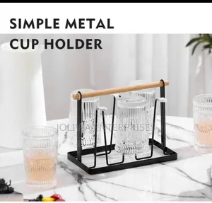 Metallic Glass/Cup Holder.
Metal+Bamboo,
Withdraining Tray