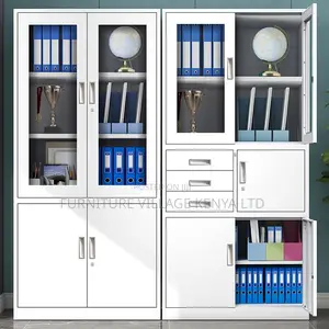 2-Door Metallic Office File Storage Cabinet in Gray