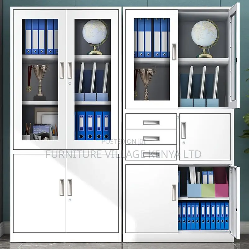 2-Door Metallic Office File Storage Cabinet in Gray