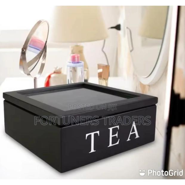 Wooden 9 Grids Tea Box Tea Bags Container Storage Box Case - main view