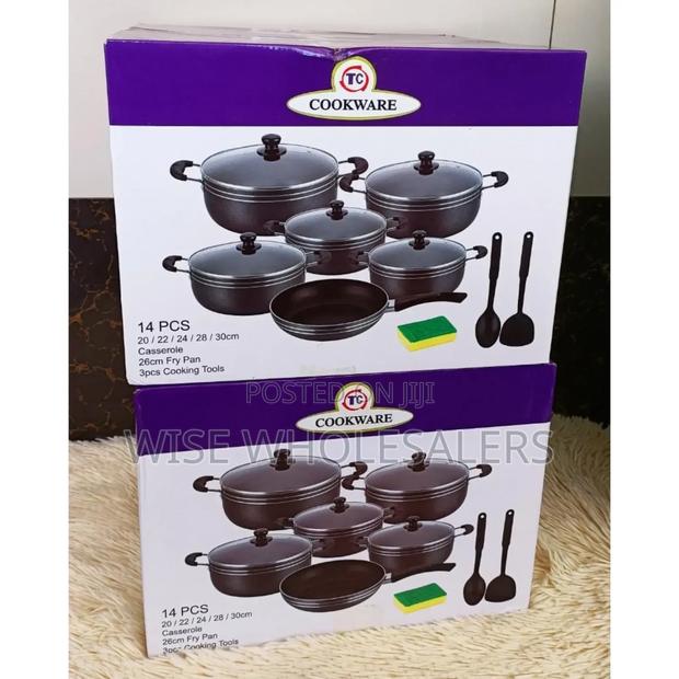 Tc 14pieces Non Stick Black Coated Pot/Sufuria