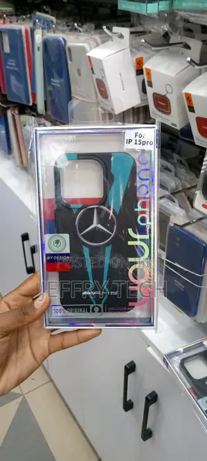 AMG Mercedes Car Logo Case for iPhone 15 Pro Black Case
