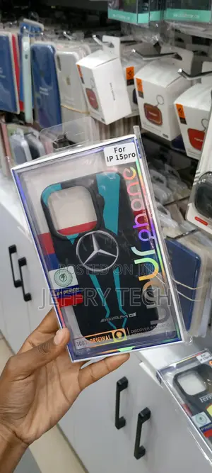 AMG Mercedes Car Logo Case for iPhone 15 Pro Black Case