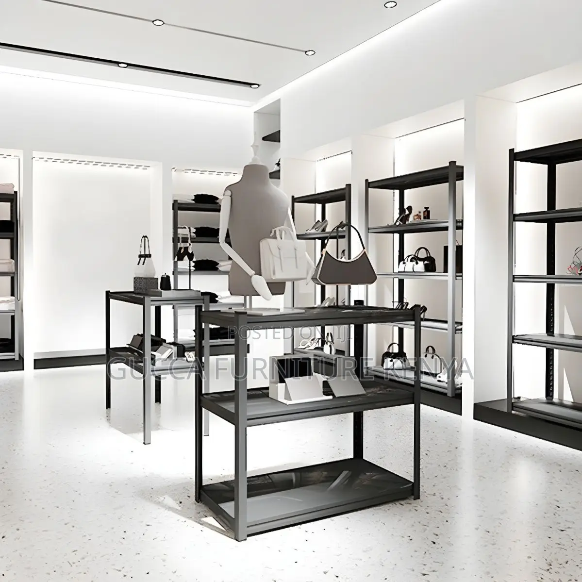 Cabinets:Adjustable Modern Steel Office Rack - 5 Shelves