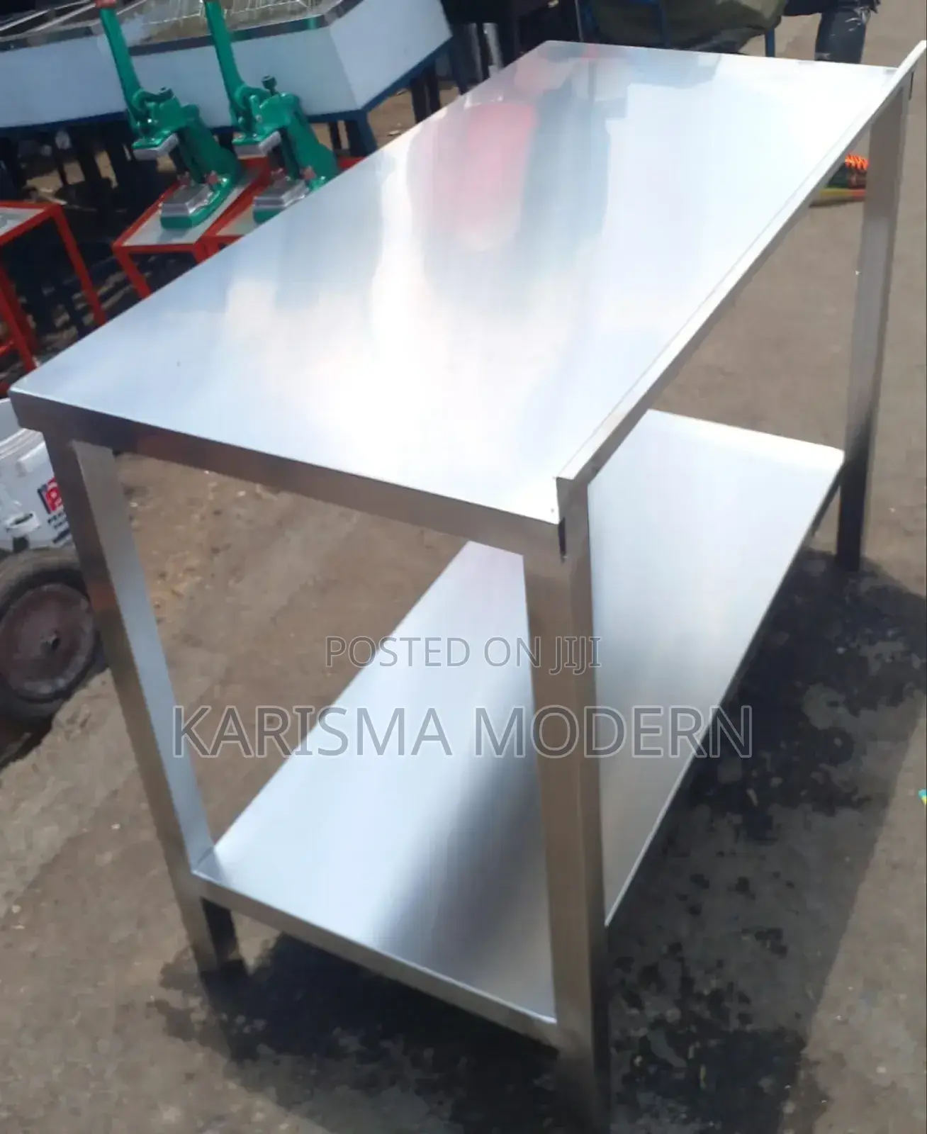 Stainless Steel Working Top With Undershelves