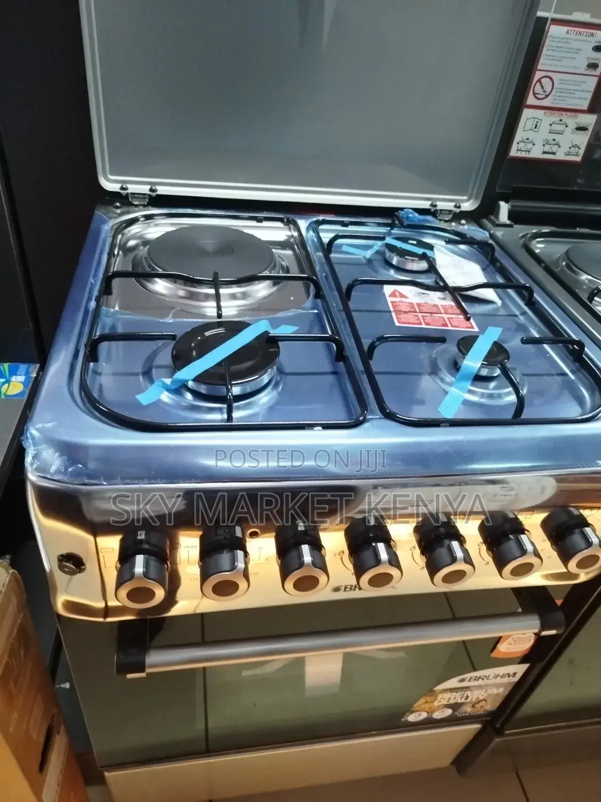 Bruhm 60 X 603 Gas and 1 Electric Cooker BGC- Black