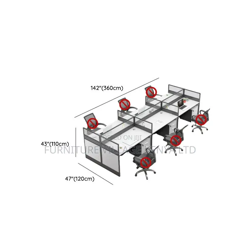 Office Workstations; 6-Way Modular Imported Workspace