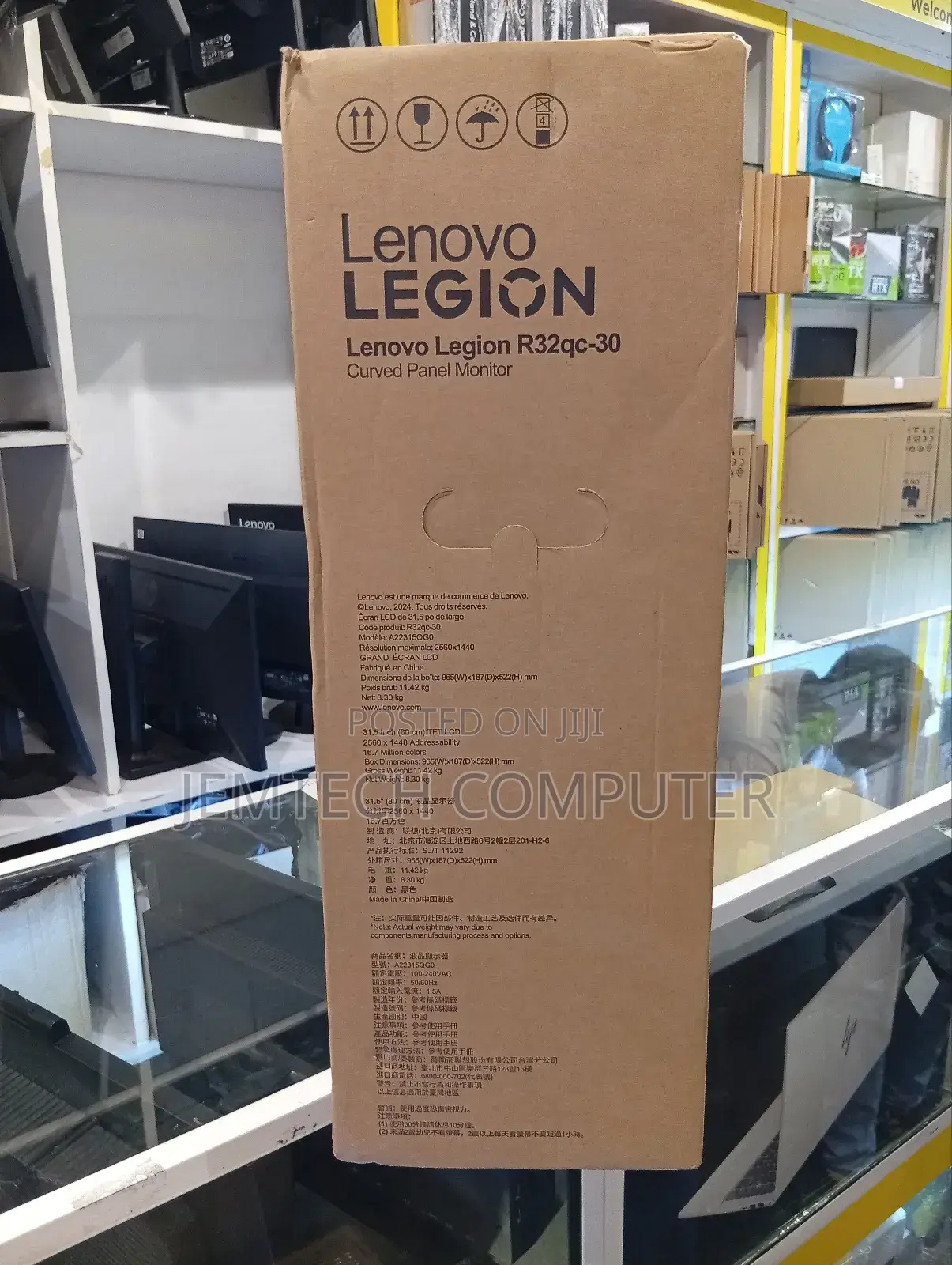 Lenovo Legion R32qc-30 31.5 Inch QHD Gaming Monitor