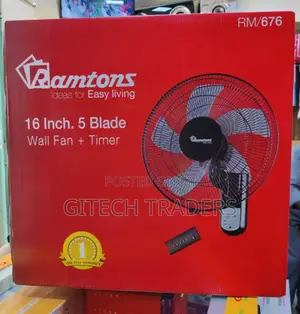 *Ramtons 16" Wall Fan 5 BLADES RM683