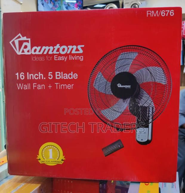 *Ramtons 16" Wall Fan 5 BLADES RM683