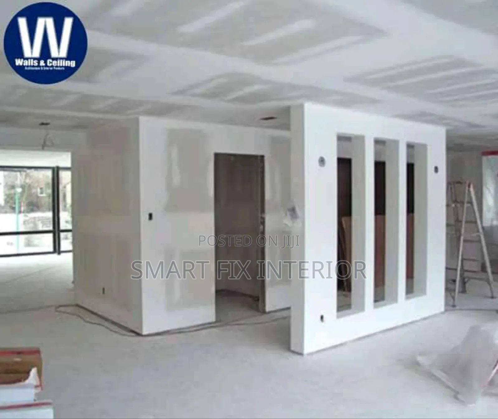 Glass/Aluminum/Gypsum Partitioning/Countertop and Shelves