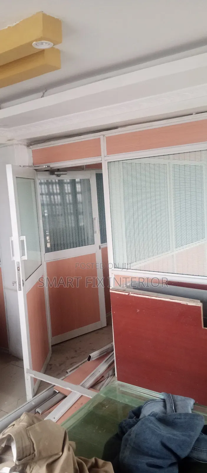 Glass/Aluminum/Gypsum Partitioning/Countertop and Shelves