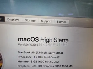 Laptop Apple MacBook Air 2014 8GB Intel Core I7 SSD 256GB