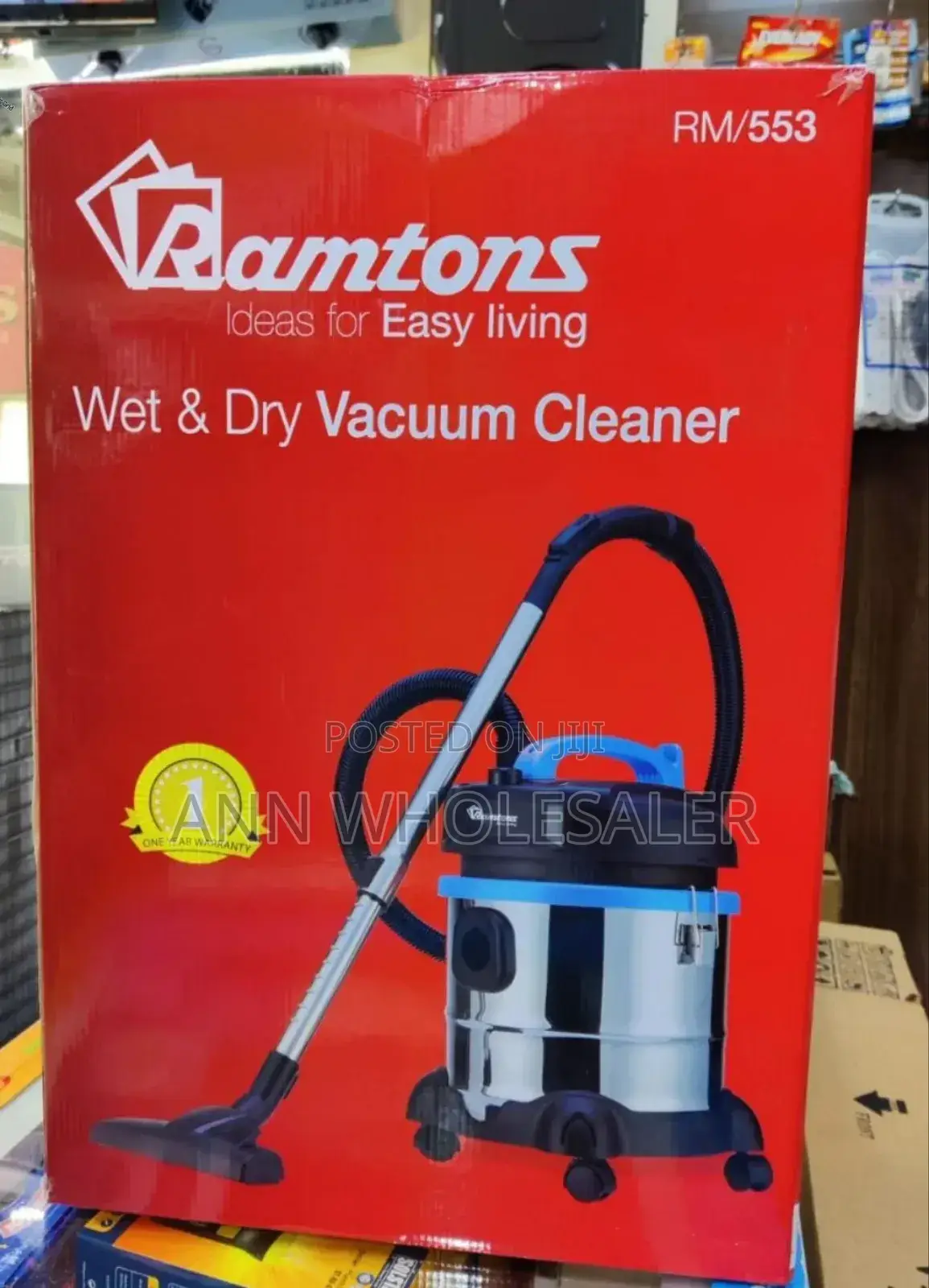 With Warranty Ramtons 21L Wet and Dry Vacuum Cleaner