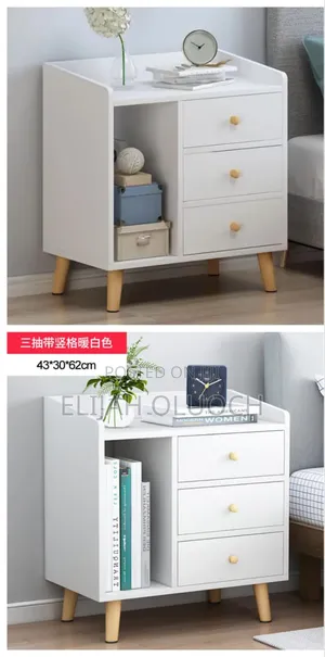 Bedside Table With Compartments And Two Drawers