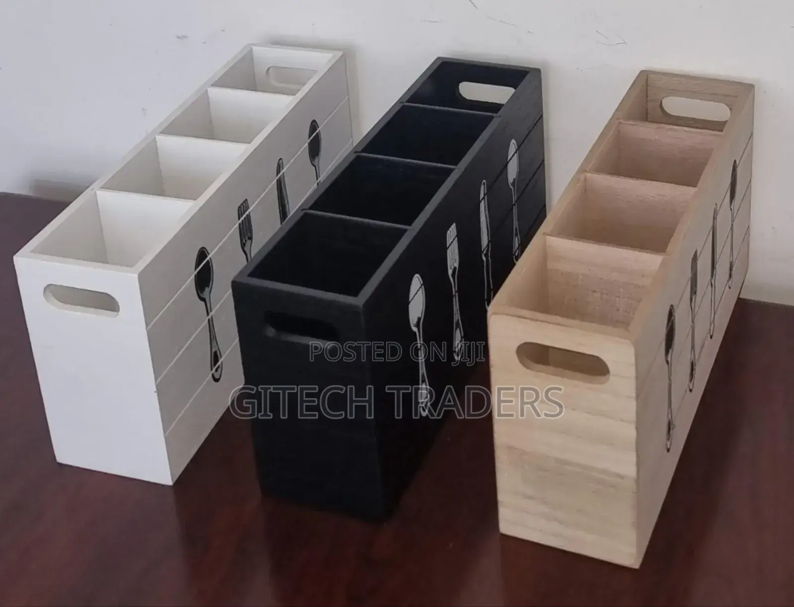 *New Arrivalwooden 30x8x15cm 4 Compartment Cutlery Box