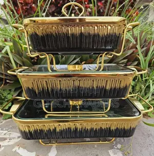 Set of 3 Ceramic Chaffing Dishes
