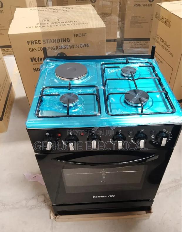 Volsmart 60*60 Jet 3+1 Standing Cooker-Black*#