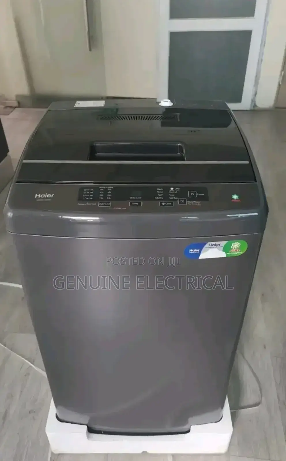 Top Loader - Haier 8kg Full-Auto Washing Machine - Black