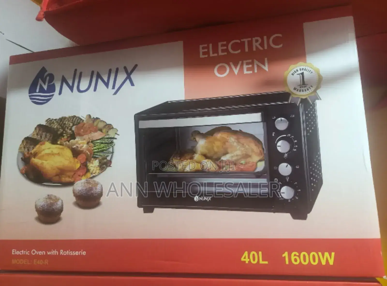 Black Nunix Oven 4 Knobs / Electric Oven E/7