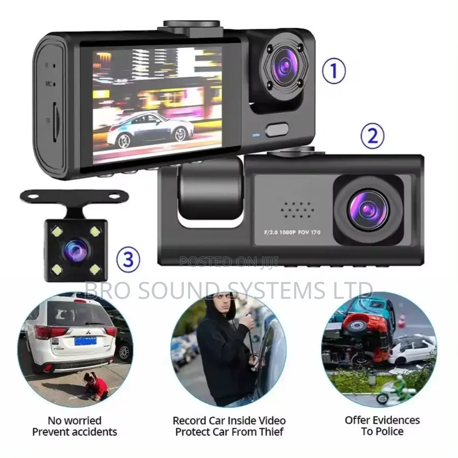3 Lence Wifi App Uhd Car Dashcam