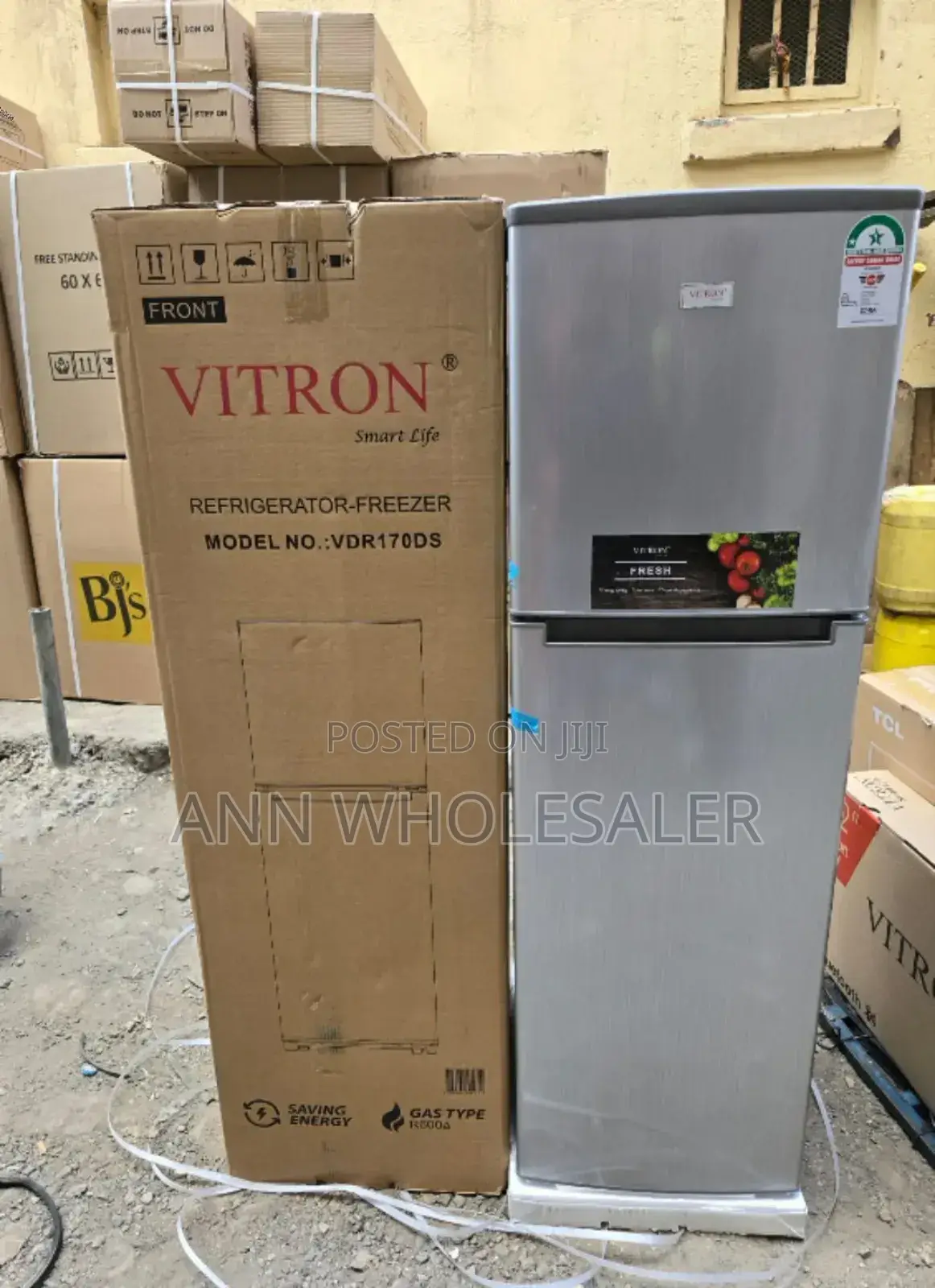 Low Power Consumption Double Door Fridge Vitron 170