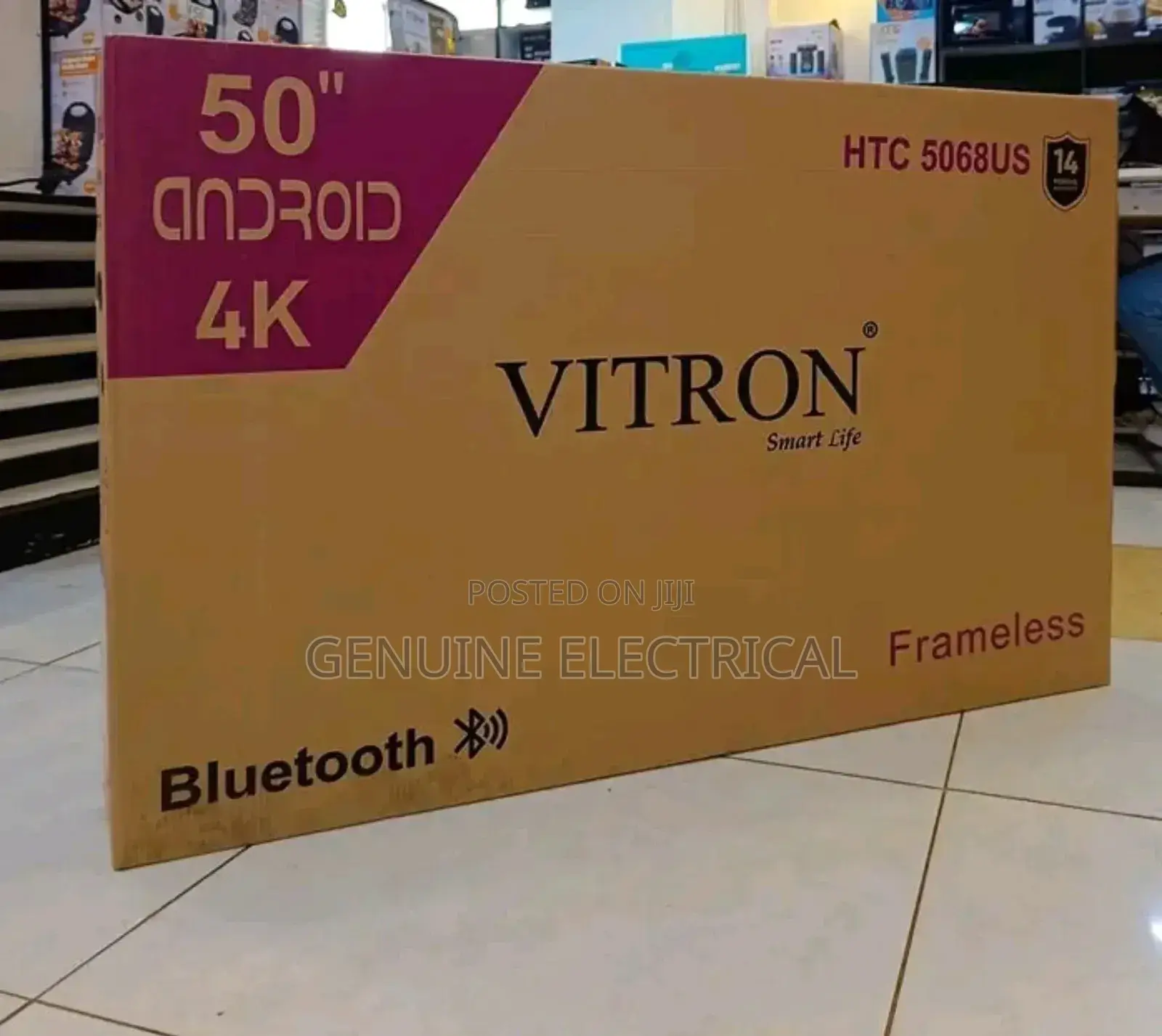 50 " Android Smart Tv Uhd' Vitron Flameless Tv ,;;