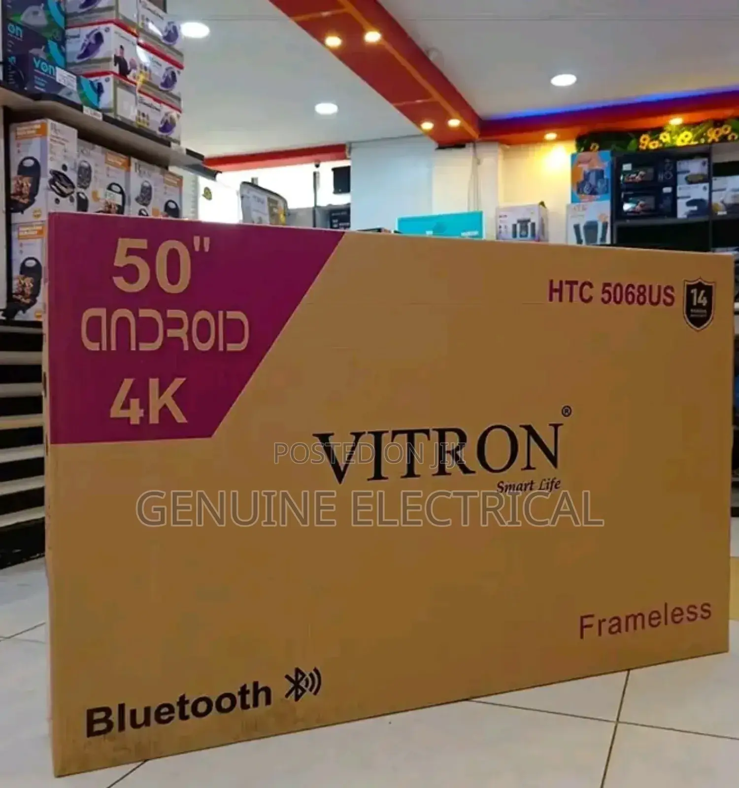 50 " Android Smart Tv Uhd' Vitron Flameless Tv ,;;